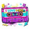 I Love 90s Cassette Graphic