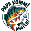 Papa Angelt Spaß Fischmotiv