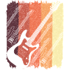 Retro Electric Guitar Sunset Stripes