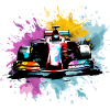 Bunte Splash Art Rush Rennfahrer-Rennen