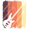 Retro Guitar Sunset Stripes