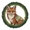 Fox Forest Wreath Illustration