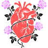 Anatomisches Herz Rosen Bunt