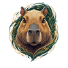 Capybara in an ornamental frame