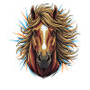 Horse Head Neon Explosion