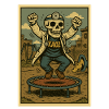 Skeleton Doctor on Trampoline
