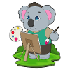 Koala Painter Brush Painting