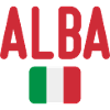 Alba Red Text with Italian Tricolour