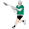 Lacrosse player in the green
