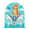 Cat Riders on Shark Adventure