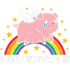 Sad Winged Pig Over Rainbow