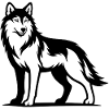 Wolf portrait black and white