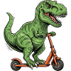 Dinosaur T-Rex on Scooter