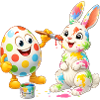 Œuf de Pâques drôle peint Joyeux lapin de Pâques