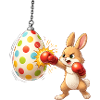 Boxender Osterhase mit Osterei-Boxsack