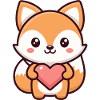 Kawaii Fox at the Heart