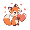 Cuddly Fox and Red Heart