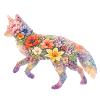 Fuchs Aquarell Silhouette Blumen