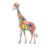 Giraffe Silhouette Flowers