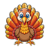 Cute sitting turkey