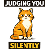 Dømmer dig tavst – sjov katte-meme-shirt