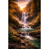 Waterfall in the evening sun