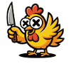 Crazy Chicken T-Shirt – Chicken with Knife