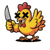 Crazy Chicken T-Shirt – Chicken with Knife