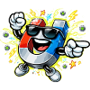 Magnet hero with sunglasses