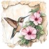 Kolibri mit Blüten