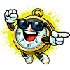 Playful stopwatch with sunglasses