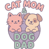 Cute Cat Mom Cartoon Pet Love