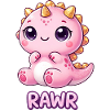 Cute T-Rex Dinosaur Cartoon Chibi Girl