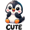 Cute chibi penguin cartoon shy cute