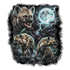 DREI Wilde Hyäne mit Mond Wildlife-Designs