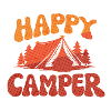 Fröhlicher Camper – Zeltmotiv