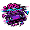 90s Tape Neon Retro Cassette