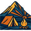 Mountain Tent Campfire Evening
