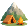 Geopolymountain Camping Scene