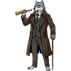 Wolf Steampunk Captain Spyglass Aristocrat