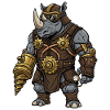 Rhinoceros Steampunk Drill Mechanic Armor