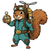 Squirrel Steampunk Aviator Jetpack-Kompass