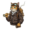 Chat Aviateur Steampunk Explorateur Curiosité