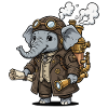 Elephant Explorer Steampunk Steampunk Retro