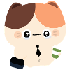 Kawaii Crying Cat with Coffee