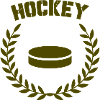 Alloro con emblema vintage dell'hockey