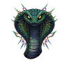 Cobra head with neon spikes