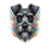 Farbexplosion Schnauzer Portrait