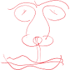 Red Abstract Face Line
