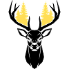 Deer Head Forest Silhouette